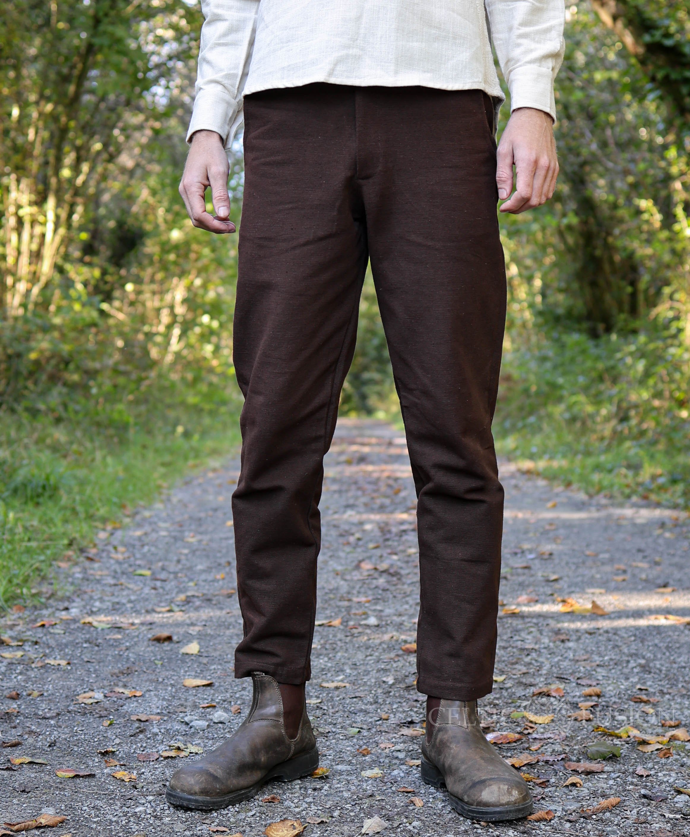 Brown Slim Fit Flannel Suit Trousers